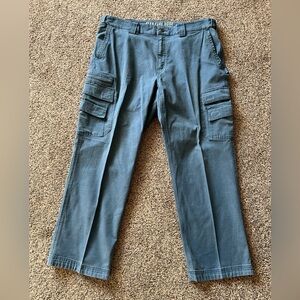 Duluth Mens 38x30 Flex Fire Hose Sweat Management Relaxed Fit Pants Blue